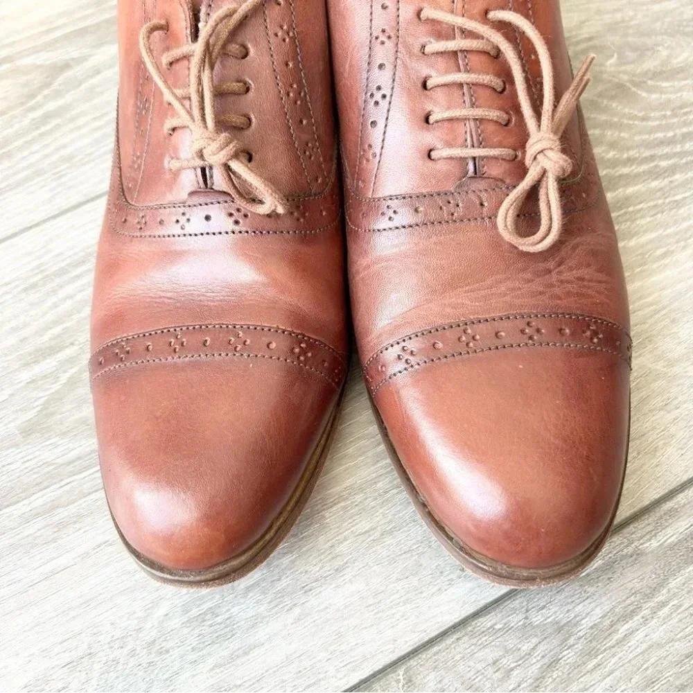 Cole Haan Full Leather Lace Up Oxfords in British Tan